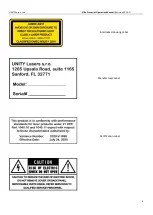 Preview for 9 page of UNITY Lasers ELITE 10 ILDA User Manual