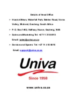 Preview for 18 page of Univa MM720C4H-PM Instruction Manual