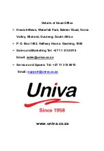 Preview for 12 page of Univa U600B Instruction Manual