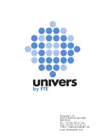 Предварительный просмотр 8 страницы Univers by FTE U4405 User Manual