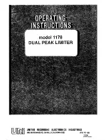 Universal Audio 1178 Operating Instructions Manual preview