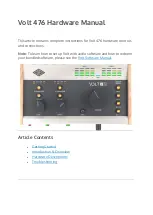 Preview for 1 page of Universal Audio Volt 476 Hardware Manual