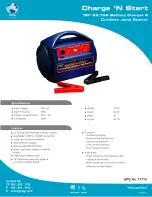 Universal Electronics Charger 'N Start RvAC118 Specification Sheet preview