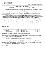 Preview for 1 page of Universal Furniture 136A034 Instruction Sheet