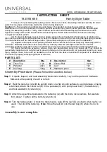 Universal Furniture 192-655 Instruction Sheet preview