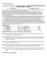 Universal Furniture 192-657 Instruction Sheet preview