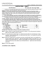 Universal Furniture 192-803 Instruction Sheet preview