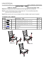 Preview for 2 page of Universal Furniture 192624 Instruction Sheet