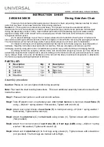 Preview for 1 page of Universal Furniture 245-634 Instruction Sheet