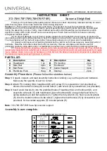 Universal Furniture 313-75H Instruction Sheet preview