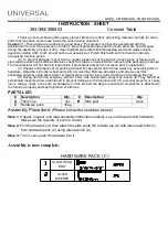 Preview for 1 page of Universal Furniture 393803 Instruction Sheet