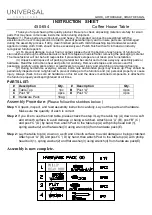 Preview for 1 page of Universal Furniture 450-654 Instruction Sheet