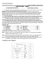 Preview for 1 page of Universal Furniture 450260 Instruction Sheet