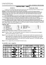 Preview for 1 page of Universal Furniture 558-813 Instruction Sheet