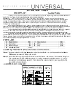 Universal Furniture 596A-801 Instruction Sheet preview