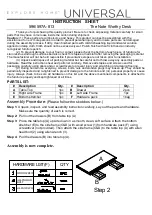 Preview for 1 page of Universal Furniture 596A-813 Instruction Sheet