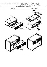 Preview for 2 page of Universal Furniture 628355 Instruction Sheet