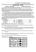 Preview for 1 page of Universal Furniture 628657 Instruction Sheet