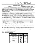 Universal Furniture 628A801 Instruction Sheet preview