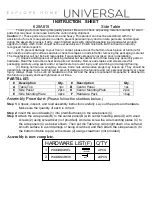 Preview for 1 page of Universal Furniture 628A815 Instruction Sheet