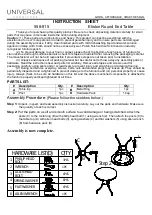 Universal Furniture Eliston Round End Table Instruction Sheet preview