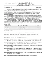 Preview for 1 page of Universal Furniture Explore Home 572A634-RTA Instruction Sheet