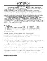 Universal Furniture Explore Home 994-638 Instruction Sheet preview