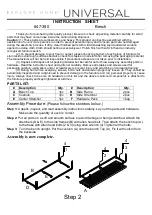 Preview for 1 page of Universal Furniture Universal EXPLORE HOME 847-380 Instruction Sheet