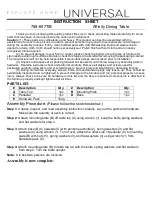 Preview for 1 page of Universal Furniture Universal EXPLORE HOME Affinity 758-657T/B Instruction Sheet