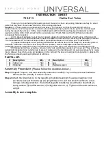 Preview for 1 page of Universal Furniture Universal EXPLORE HOME Dahlia 788-815 Instruction Sheet