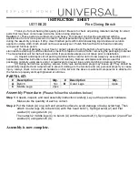 Preview for 1 page of Universal Furniture Universal EXPLORE HOME Finn U011B620 Instruction Sheet