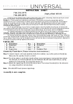 Universal Furniture Universal EXPLORE HOME Zephyr 758-210/21FR Instruction Sheet preview