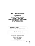 Universal Laser Systems PLS3.60 Safety, Installation, Operation, And Basic Maintenance Manual preview