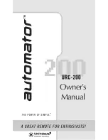 Preview for 1 page of Universal Remote Control Automator URC-200 Owner'S Manual