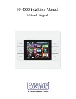 Preview for 1 page of Universal Remote Control Complete Control KP-4000 Installation Manual