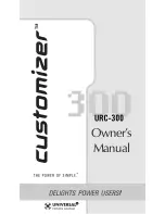 Preview for 1 page of Universal Remote Control Customizer URC-300 Owner'S Manual