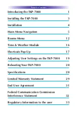 Preview for 3 page of Universal Remote Control Total Control TKP-7000 Owner'S Manual