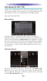 Preview for 4 page of Universal Remote Control TOTAL CONTROL TKP-7500 Owner'S Manual