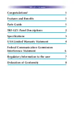 Preview for 3 page of Universal Remote Control TRF-UZ1 Owner'S Manual