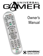 Preview for 1 page of Universal Remote Control Universal GAMER Owner'S Manual