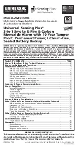 Preview for 1 page of Universal Security Instruments Sensing Plus AMIC1510S Instructions Manual