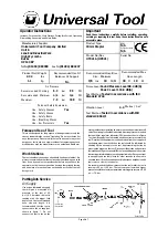 Universal Tool UT021A Operator Instructions preview