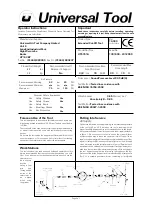 Preview for 1 page of Universal Tool UT5761A Operator Instructions