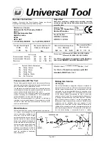 Preview for 1 page of Universal Tool UT8002 Operator Instructions