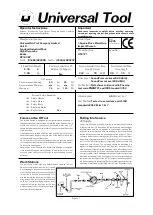 Preview for 1 page of Universal Tool UT8171 Operator Instructions