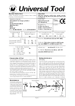 Universal Tool UT8700 Operator Instructions preview