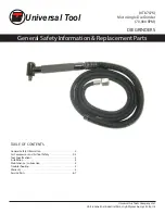 Preview for 1 page of Universal Tool UT8707K General Safety Information & Replacement Parts