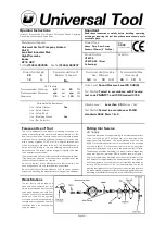 Universal Tool UT8709 Operator Instructions preview