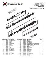 Preview for 3 page of Universal Tool UT8714 Operating Instructions, Parts List & Warranty