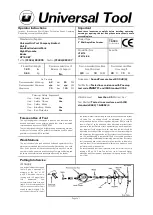 Предварительный просмотр 1 страницы Universal Tool UT8716 Operator Instructions